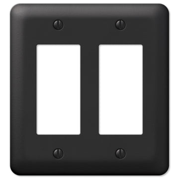 Devon Black Steel - 2 Rocker Wallplate - Wallplate Warehouse 935RRBK 070686576441 2 Rocker