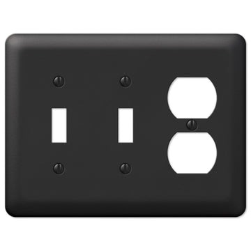 Devon Black Steel - 2 Toggle / 1 Duplex Wallplate - Wallplate Warehouse 935TTDBK 070686576434 2 Toggle / 1 Duplex