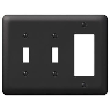 Devon Black Steel - 2 Toggle / 1 Rocker Wallplate - Wallplate Warehouse 935TTRBK 070686576496 2 Toggle / 1 Rocker