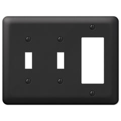 Devon Black Steel - 2 Toggle / 1 Rocker Wallplate