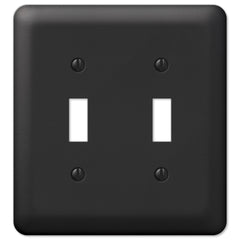 Devon Black Steel - 2 Toggle Wallplate