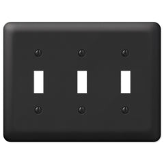 Devon Black Steel - 3 Toggle Wallplate