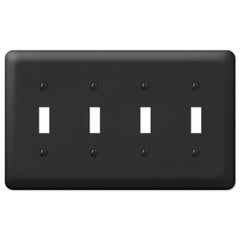 Devon Black Steel - 4 Toggle Wallplate