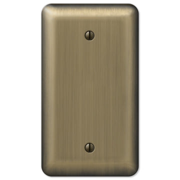 Devon Brushed Brass Steel - 1 Blank Wallplate - Wallplate Warehouse 154B 070686577110 1 Blank