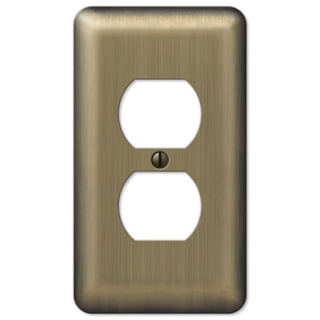 Devon Brushed Brass Steel - 1 Duplex Wallplate - Wallplate Warehouse 154D 070686175965 1 Duplex