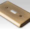 Devon Brushed Brass Steel - 1 Rocker / 1 Duplex Wallplate - Wallplate Warehouse 154RD 070686577103 1 Rocker / 1 Duplex