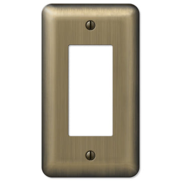 Devon Brushed Brass Steel - 1 Rocker Wallplate - Wallplate Warehouse 154R 070686176085 1 Rocker