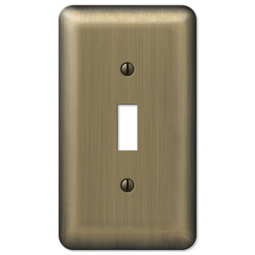 Devon Brushed Brass Steel - 1 Toggle Wallplate - Wallplate Warehouse 154T 070686175958 1 Toggle