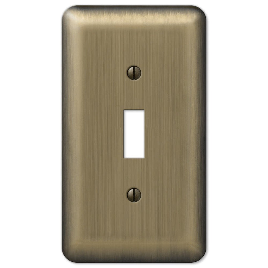 Devon Brushed Brass Steel - 1 Toggle Wallplate - Wallplate Warehouse 154T 070686175958 1 Toggle