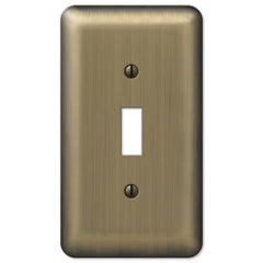 Devon Brushed Brass Steel - 1 Toggle Wallplate