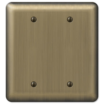 Devon Brushed Brass Steel - 2 Blank Wallplate - Wallplate Warehouse 154BB 070686577127 2 Blank