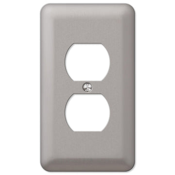 Devon Brushed Nickel Steel - 1 Duplex Wallplate - Wallplate Warehouse 2DPW 070686177419 1 Duplex
