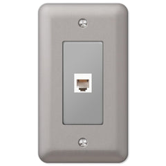 Devon Brushed Nickel Steel - 1 Phone Jack Wallplate