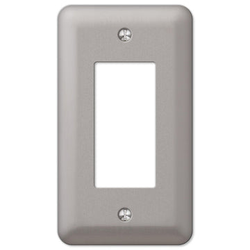 Devon Brushed Nickel Steel - 1 Rocker Wallplate - Wallplate Warehouse 2RPW 070686177426 1 Rocker