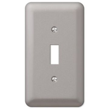 Devon Brushed Nickel Steel - 1 Toggle Wallplate - Wallplate Warehouse 2TPW 070686177402 1 Toggle