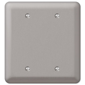 Devon Brushed Nickel Steel - 2 Blank Wallplate - Wallplate Warehouse 2BBPW 070686572887 2 Blank