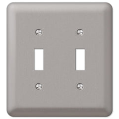 Devon Brushed Nickel Steel - 2 Toggle Wallplate