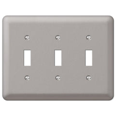 Devon Brushed Nickel Steel - 3 Toggle Wallplate