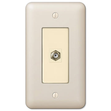 Devon Light Almond Steel - 1 Cable Jack Wallplate - Wallplate Warehouse 935CXAL 070686581711 Cable Jacks