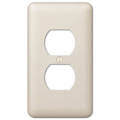Devon Light Almond Steel - 1 Duplex Wallplate