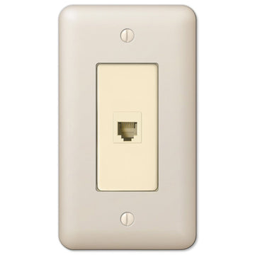 Devon Light Almond Steel - 1 Phone Jack Wallplate - Wallplate Warehouse 935PHAL 070686581742 Phone Jacks