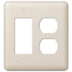 Devon Light Almond Steel - 1 Rocker / 1 Duplex Wallplate