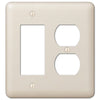Devon Light Almond Steel - 1 Rocker / 1 Duplex Wallplate - Wallplate Warehouse 935RDAL 070686578537 1 Rocker / 1 Duplex