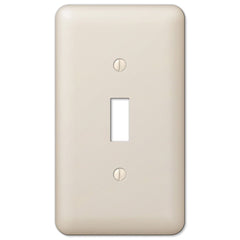 Devon Light Almond Steel - 1 Toggle Wallplate