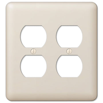 Devon Light Almond Steel - 2 Duplex Wallplate - Wallplate Warehouse 935DDAL 070686579954 2 Duplex