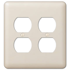Devon Light Almond Steel - 2 Duplex Wallplate