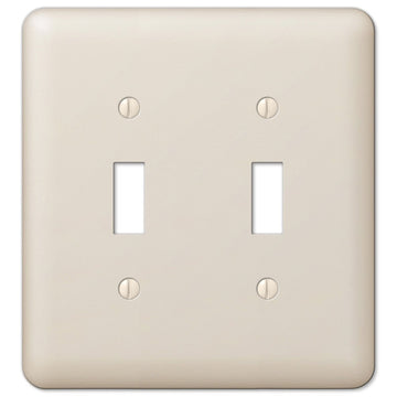 Devon Light Almond Steel - 2 Toggle Wallplate - Wallplate Warehouse 935TTAL 070686400777 2 Toggle