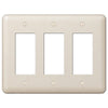 Devon Light Almond Steel - 3 Rocker Wallplate - Wallplate Warehouse 935RRRAL 070686579978 3 Rocker
