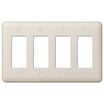 Devon Light Almond Steel - 4 Rocker Wallplate - Wallplate Warehouse 935R4AL 070686578575 4 Rocker