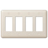Devon Light Almond Steel - 4 Rocker Wallplate - Wallplate Warehouse 935R4AL 070686578575 4 Rocker