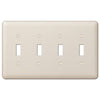 Devon Light Almond Steel - 4 Toggle Wallplate - Wallplate Warehouse 935T4AL 070686579985 4 Toggle
