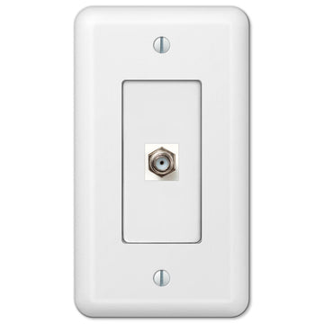 Devon White Steel - 1 Cable Jack Wallplate - Wallplate Warehouse 935CXW 070686581735 Cable Jacks
