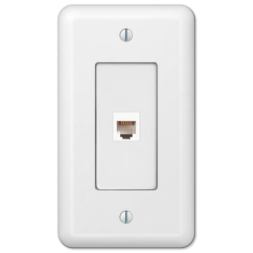 Devon White Steel - 1 Phone Jack Wallplate - Wallplate Warehouse 935PHW 070686581766 Phone Jacks
