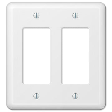 Devon White Steel - 2 Rocker Wallplate - Wallplate Warehouse 935RRW 070686400951 2 Rocker