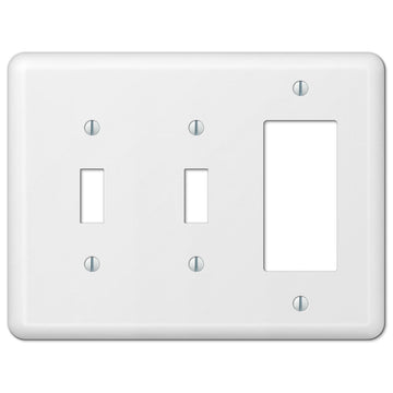 Devon White Steel - 2 Toggle / 1 Rocker Wallplate - Wallplate Warehouse 935TTRW 070686579916 2 Toggle / 1 Rocker