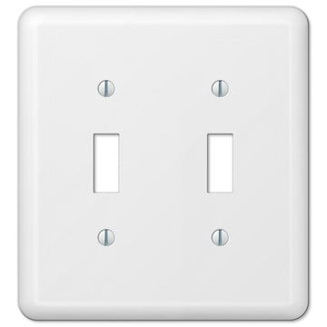 Devon White Steel - 2 Toggle Wallplate - Wallplate Warehouse 935TTW 070686400869 2 Toggle
