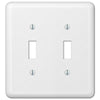 Devon White Steel - 2 Toggle Wallplate - Wallplate Warehouse 935TTW 070686400869 2 Toggle