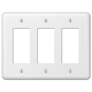 Devon White Steel - 3 Rocker Wallplate - Wallplate Warehouse 935RRRW 070686401149 3 Rocker