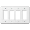 Devon White Steel - 4 Rocker Wallplate - Wallplate Warehouse 935R4W 070686579923 4 Rocker