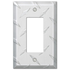 Diamond Plate Aluminum - 1 Rocker Wallplate