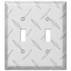 Diamond Plate Aluminum - 2 Toggle Wallplate - Wallplate Warehouse 955TT 070686555125 2 Toggle