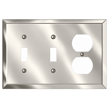 Century Polished Nickel Steel - 2 Toggle / 1 Duplex Wallplate