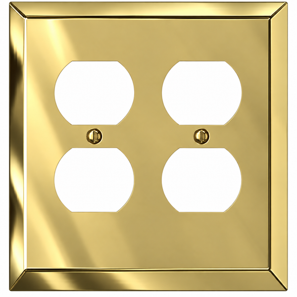 Century Polished Brass Steel - 2 Duplex Wallplate