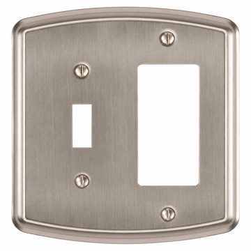 Irvine Brushed Nickel Steel - 1 Toggle/1 Rocker Wallplate