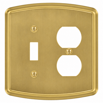 Irvine Brushed Gold Steel - 1 Toggle/1 Duplex Wallplate