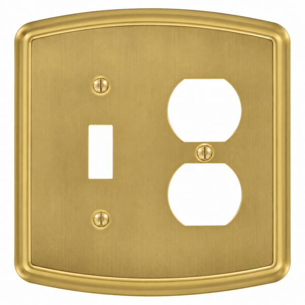 Irvine Brushed Gold Steel - 1 Toggle/1 Duplex Wallplate
